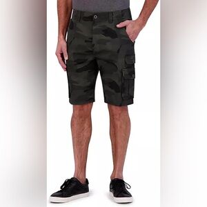 Iron Co. Men's Flex Waistband Cargo Shorts Multi-Pocket  Design Stretch Twill 32
